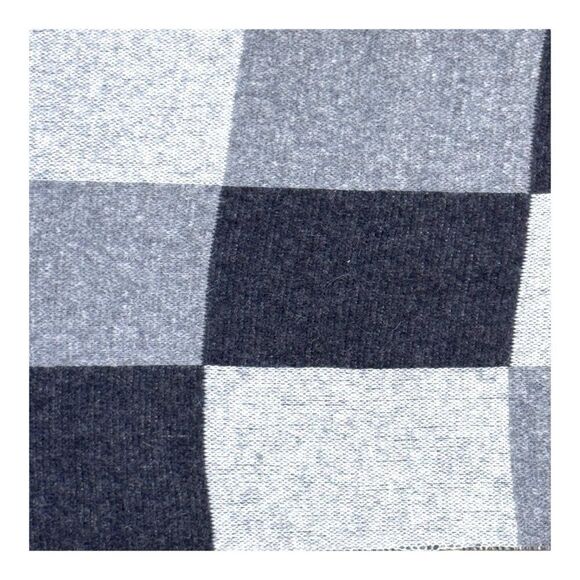 The Scarf Group Lambswool Angora Checkered Scarf Gray Black 75% Wool Vintage - Picture 2 of 7